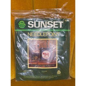 SUNSET NEEDLEPOINT - Weather Vane Cow - NIP - Fits 5" x 5" Frame - Vintage 1983